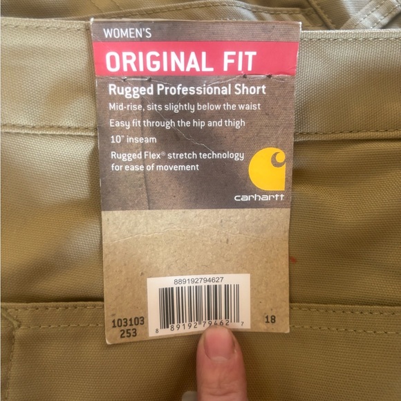 Women’s Carhartt Rugged professional original fit canvas work short size 18 - Picture 4 of 4